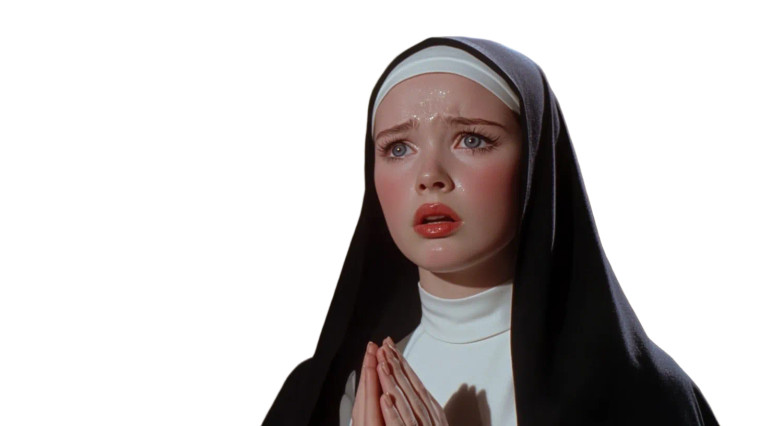 Gothic Nun Prayer Vinyl Car Decal Sticker – Waterproof & UV-Resistant 8"