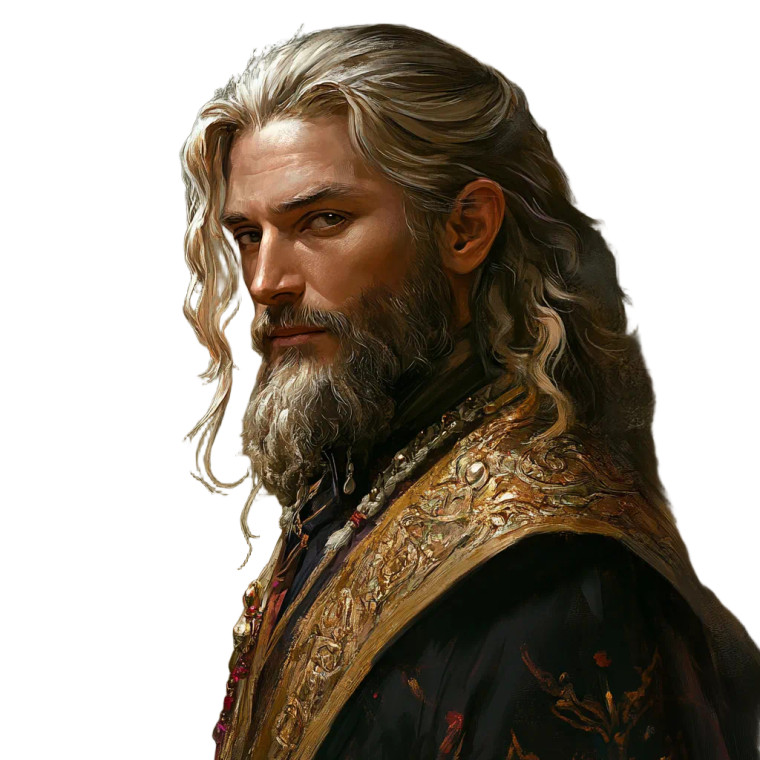 Elvish Emperor Portrait Vinyl Car Decal Sticker – Waterproof & UV-Resistant 8"