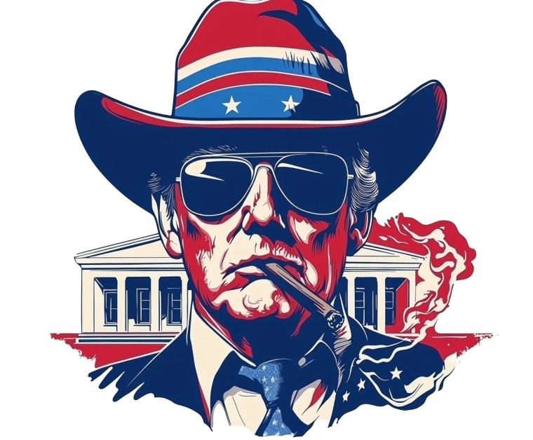 Cowboy Politician Sticker Vinyl Car Decal Sticker – Waterproof & UV-Resistant 8"
