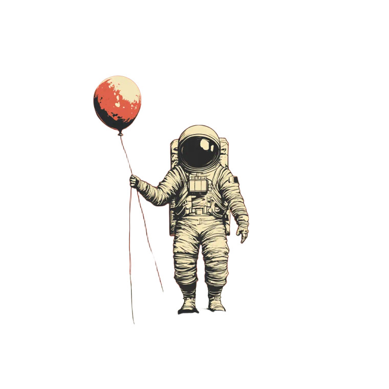 Ukiyo-E Astronaut Vinyl Car Decal Sticker – Waterproof & UV-Resistant 8"