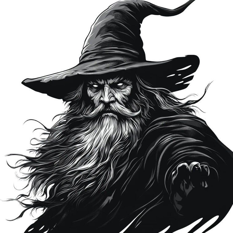 Evil Wizard Vector Vinyl Car Decal Sticker – Waterproof & UV-Resistant 8"