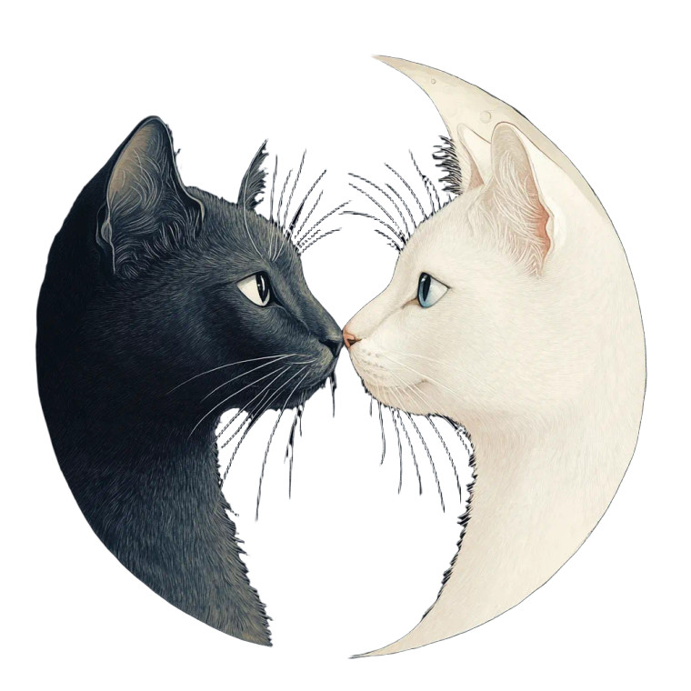 Moon Cats Vinyl Car Decal Sticker – Waterproof & UV-Resistant 8"