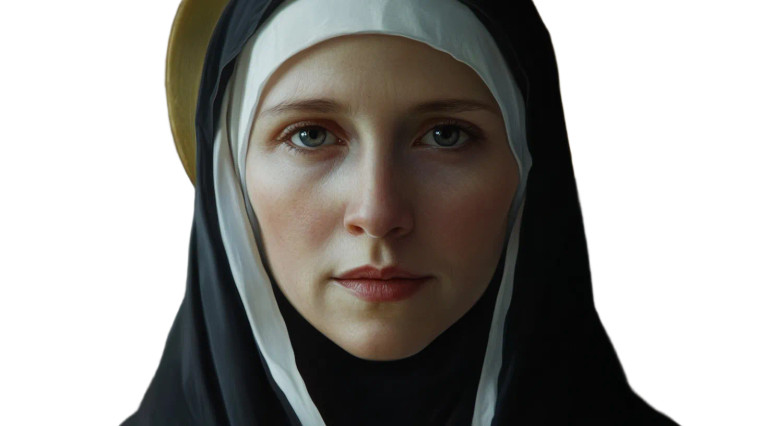 Saint Faustina Portrait Vinyl Car Decal Sticker – Waterproof & UV-Resistant 8"