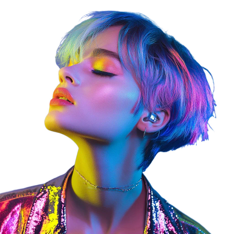 Colored Hair Pop Singer Vinyl Car Decal Sticker – Waterproof & UV-Resistant 8"