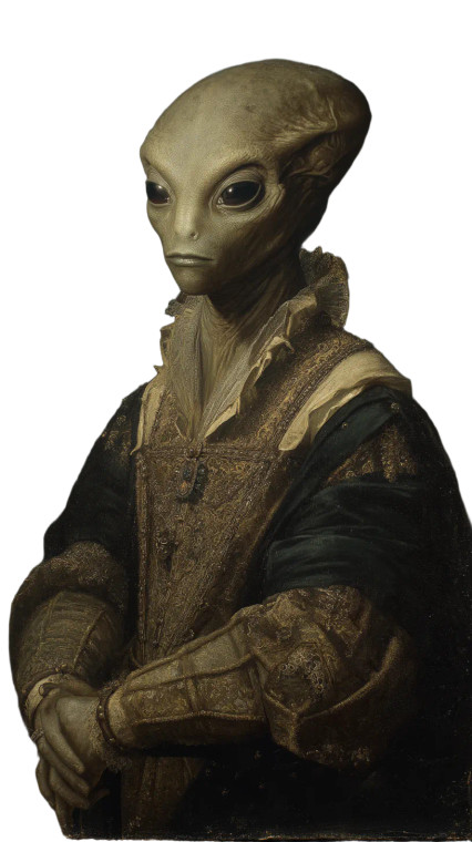 Alien Mona Lisa V2 Vinyl Car Decal Sticker – Waterproof & UV-Resistant 8"