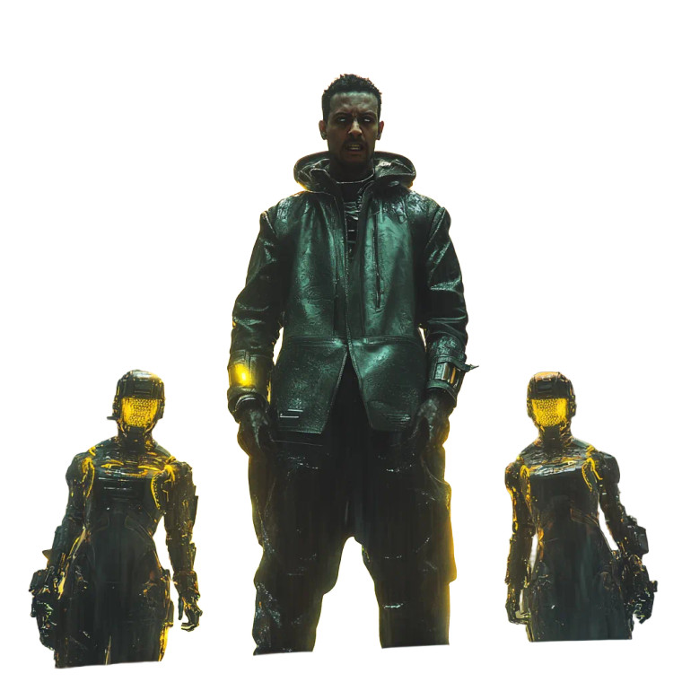 Futuristic Angry Leader Vinyl Car Decal Sticker – Waterproof & UV-Resistant 8"