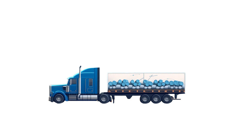 Blue Semi Truck V3 Vinyl Car Decal Sticker – Waterproof & UV-Resistant 8"