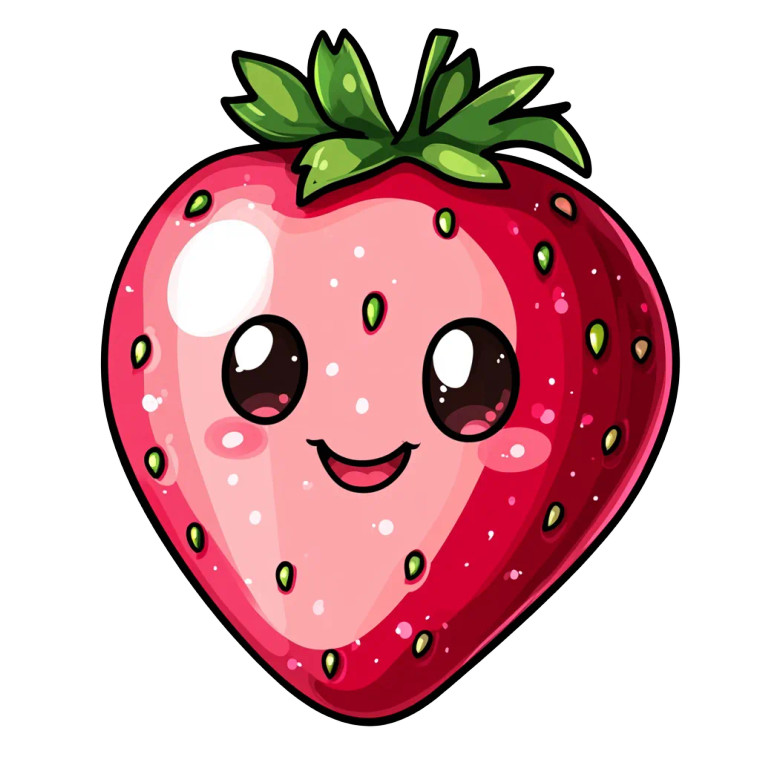 Cute Strawberry V2 Vinyl Car Decal Sticker – Waterproof & UV-Resistant 8"