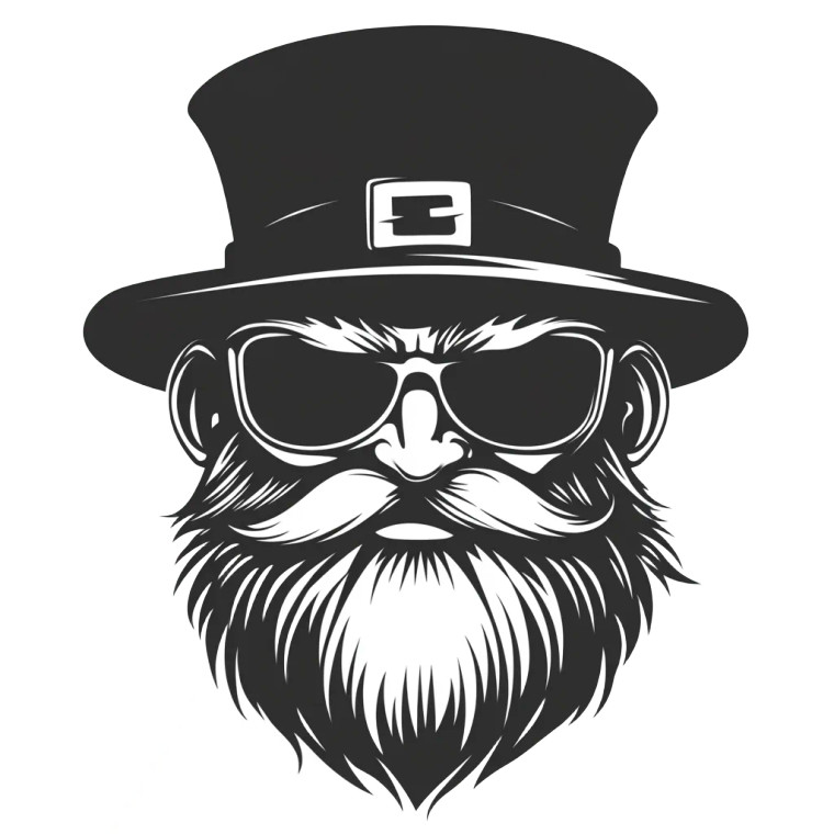 Simple Leprechaun Logo Vinyl Car Decal Sticker – Waterproof & UV-Resistant 8"