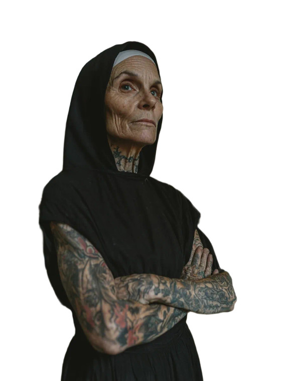 Tattooed Nun Prison Vinyl Car Decal Sticker – Waterproof & UV-Resistant 8"