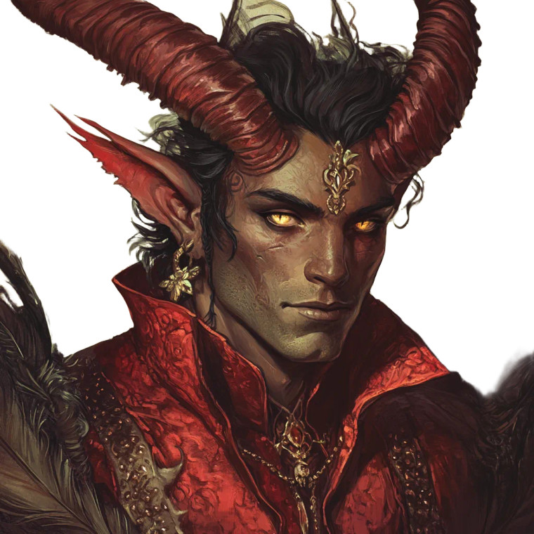 Striking Tiefling Character Vinyl Car Decal Sticker – Waterproof & UV-Resistant 8"