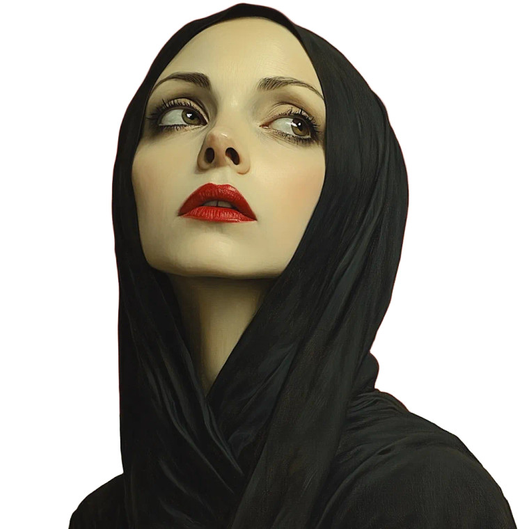 Nun With Cross V2 Vinyl Car Decal Sticker – Waterproof & UV-Resistant 8"