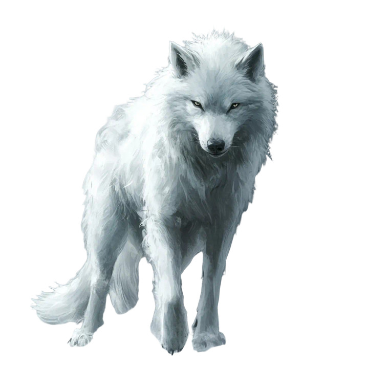 Grand Loup Blanc Vinyl Car Decal Sticker – Waterproof & UV-Resistant 8"