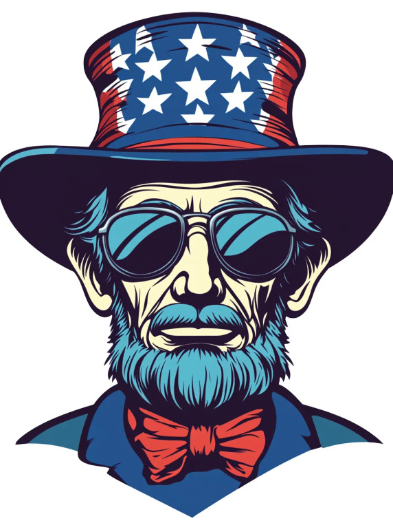 Patriotic Lincoln V2 Vinyl Car Decal Sticker – Waterproof & UV-Resistant 8"