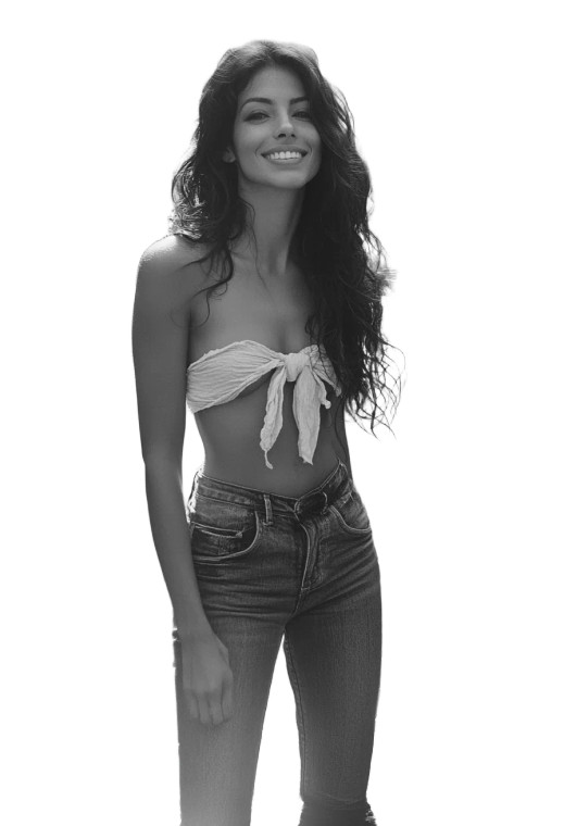 Smiling Brazilian Woman Vinyl Car Decal Sticker – Waterproof & UV-Resistant 8"