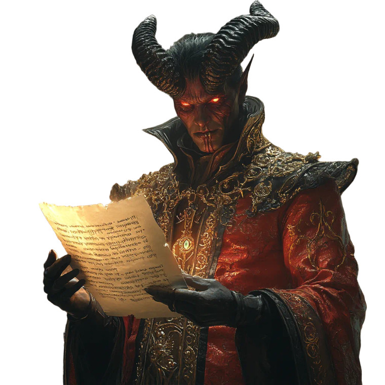 Noble Gothic Devil Vinyl Car Decal Sticker – Waterproof & UV-Resistant 8"