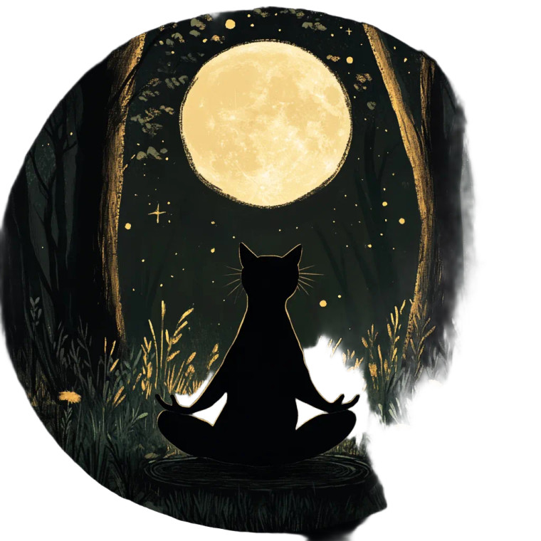 Witchy Yoga Cat Vinyl Car Decal Sticker – Waterproof & UV-Resistant 8"