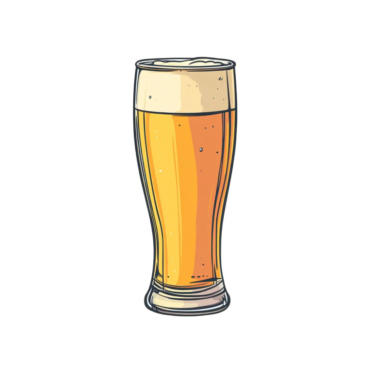 Long Beer Glass Vinyl Car Decal Sticker – Waterproof & UV-Resistant 8"