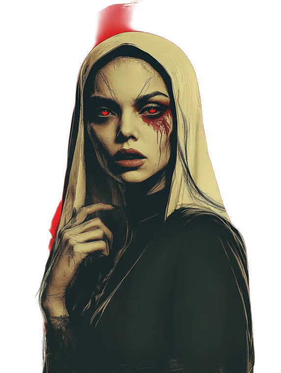 Evil Nun Montage Vinyl Car Decal Sticker – Waterproof & UV-Resistant 8"