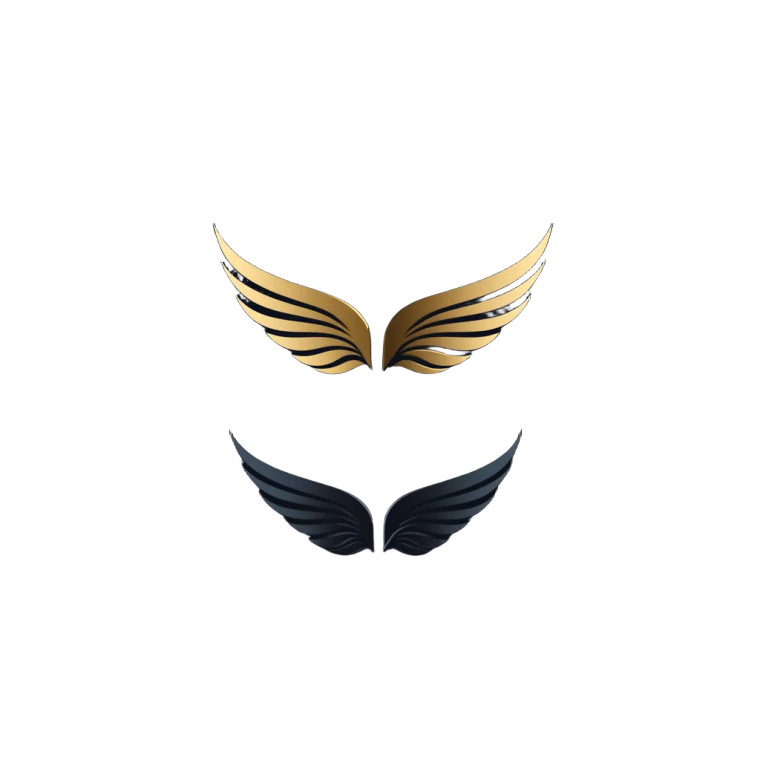 Luxury Wing Logo Vinyl Car Decal Sticker – Waterproof & UV-Resistant 8"