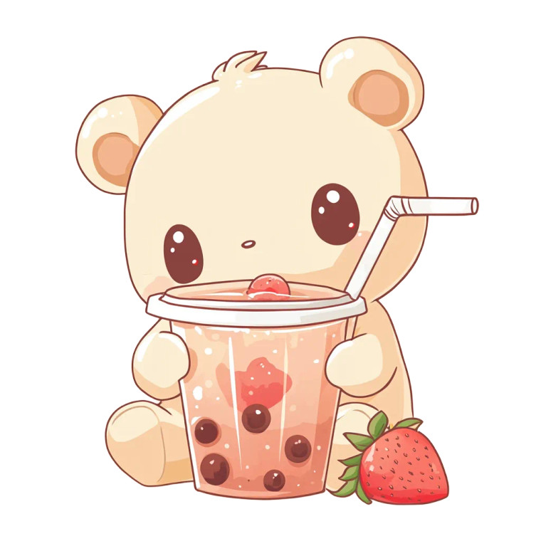 Korilakkuma Drinking Tea Vinyl Car Decal Sticker – Waterproof & UV-Resistant 8"