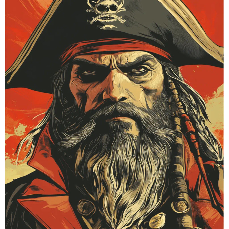 Famous Pirate Blackbeard Vinyl Car Decal Sticker – Waterproof & UV-Resistant 8"