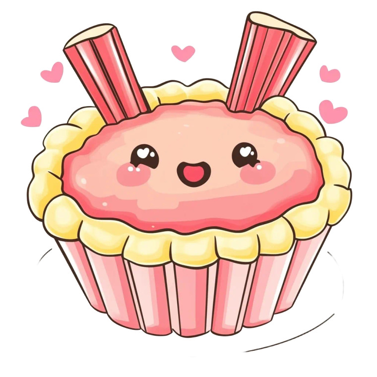 Kawaii Rhubarb Pie Vinyl Car Decal Sticker – Waterproof & UV-Resistant 8"
