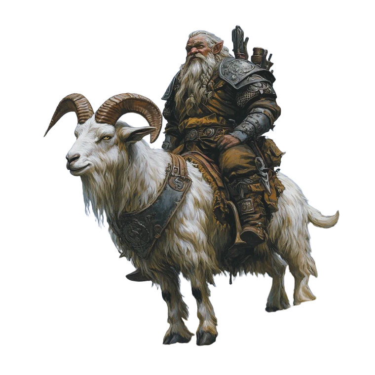 Dwarf On Armored Goat Vinyl Car Decal Sticker – Waterproof & UV-Resistant 8"