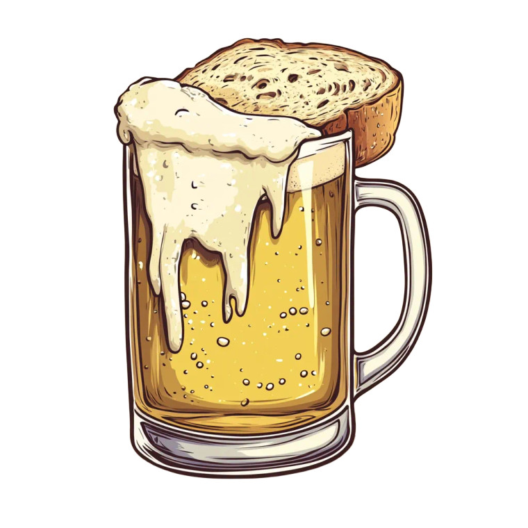 Beer Bread Pint Vinyl Car Decal Sticker – Waterproof & UV-Resistant 8"