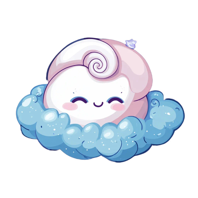 Kawaii Spiral Cloud Vinyl Car Decal Sticker – Waterproof & UV-Resistant 8"