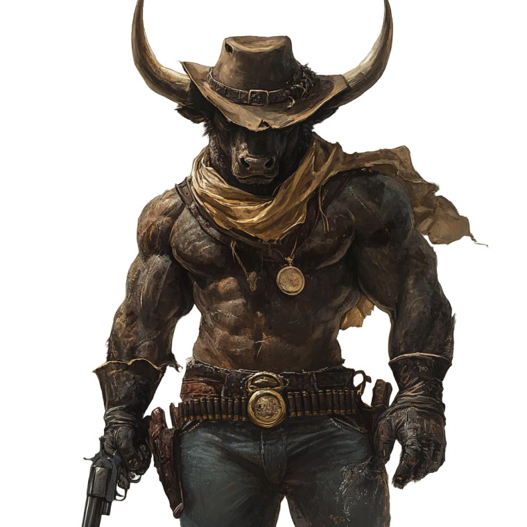 Minotaur Cowboy V2 Vinyl Car Decal Sticker – Waterproof & UV-Resistant 8"