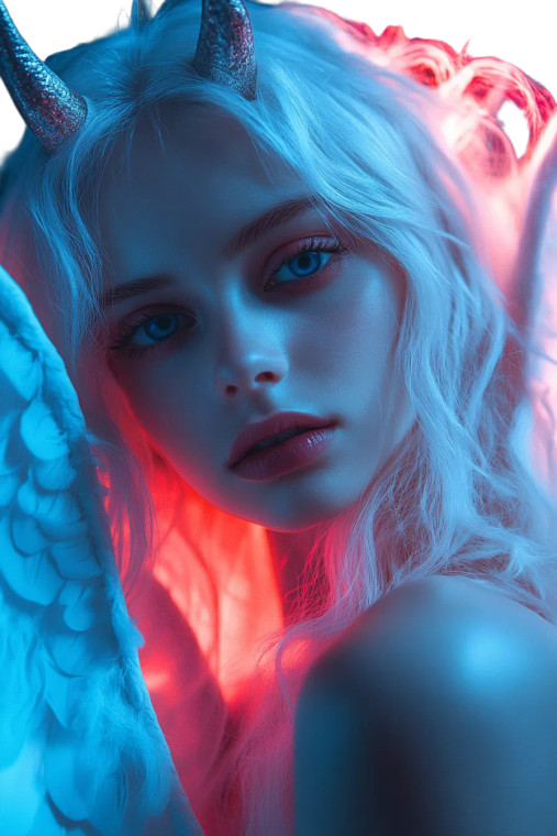 Ethereal Demon Angel Vinyl Car Decal Sticker – Waterproof & UV-Resistant 8"