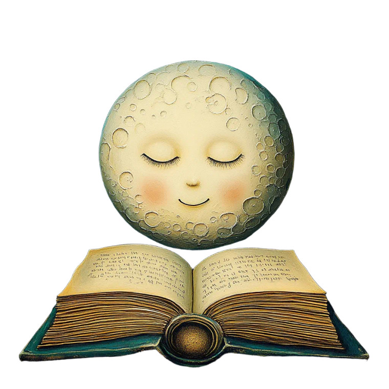 Moon Reading Book V2 Vinyl Car Decal Sticker – Waterproof & UV-Resistant 8"