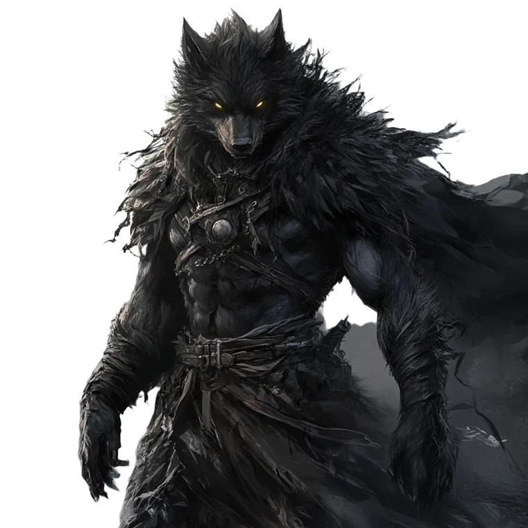 Black Fur Werewolf Vinyl Car Decal Sticker – Waterproof & UV-Resistant 8"