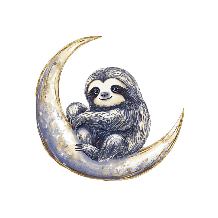 Sloth On Moon Vinyl Car Decal Sticker – Waterproof & UV-Resistant 8"