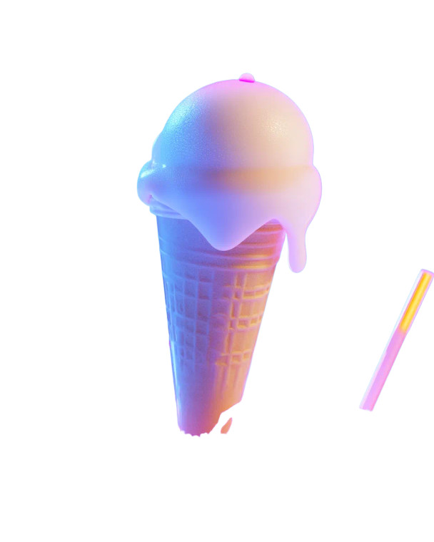 Neon Ice Cream V2 Vinyl Car Decal Sticker – Waterproof & UV-Resistant 8"
