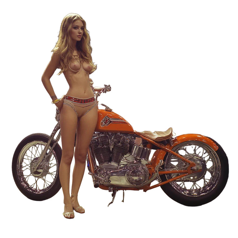 Supermodel With Motorcycle Vinyl Car Decal Sticker – Waterproof & UV-Resistant 8"