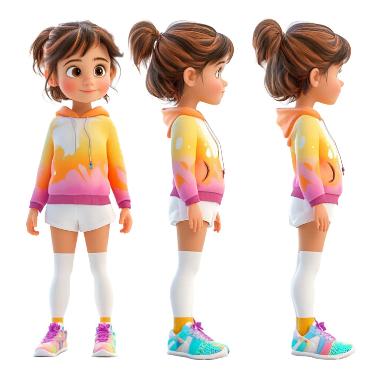 Colorful Girl 3D Vinyl Car Decal Sticker – Waterproof & UV-Resistant 8"