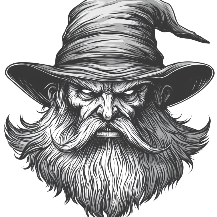 Angry Wizard Face Vinyl Car Decal Sticker – Waterproof & UV-Resistant 8"