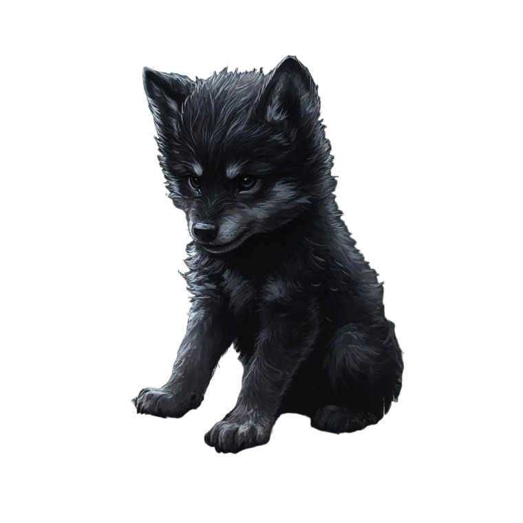 Fantasy Wolf Pup Vinyl Car Decal Sticker – Waterproof & UV-Resistant 8"