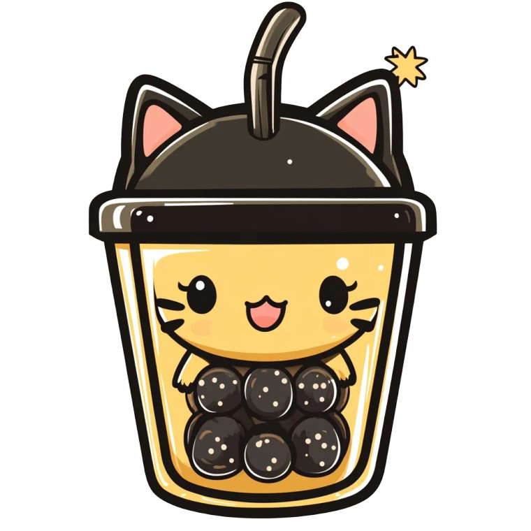 Kawaii Boba Tea V6 Vinyl Car Decal Sticker – Waterproof & UV-Resistant 8"