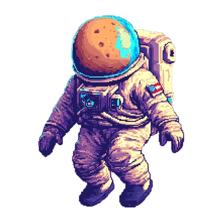 Potato Astronaut Vinyl Car Decal Sticker – Waterproof & UV-Resistant 8"