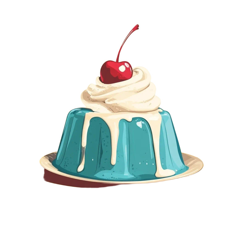 Blue Jelly Dessert Vinyl Car Decal Sticker – Waterproof & UV-Resistant 8"