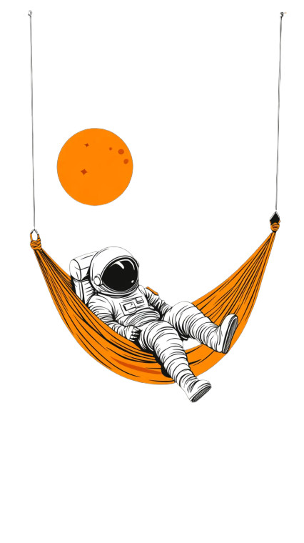 Astronaut In Hammock Vinyl Car Decal Sticker – Waterproof & UV-Resistant 8"