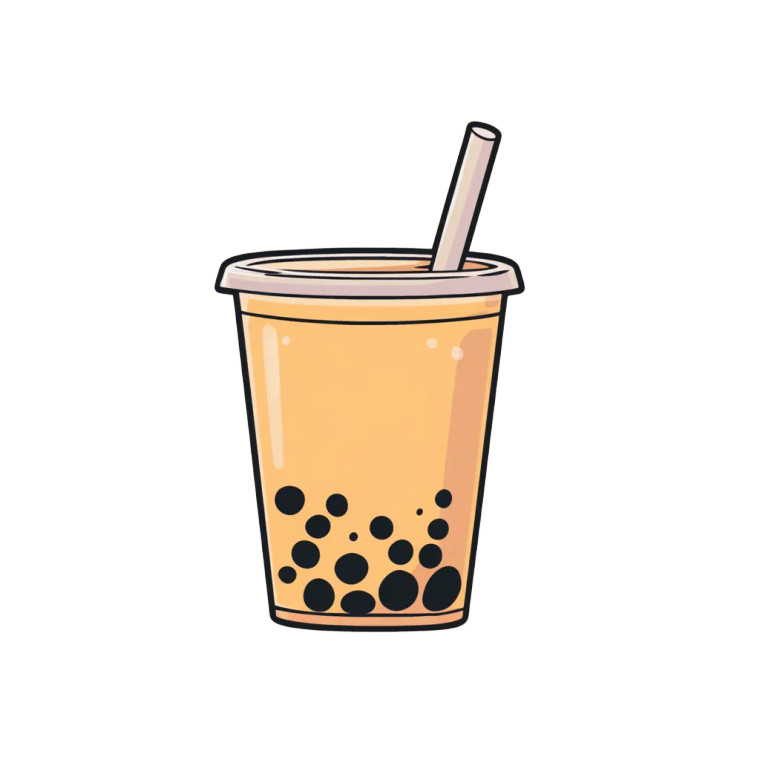 Boba Milk Tea V3 Vinyl Car Decal Sticker – Waterproof & UV-Resistant 8"