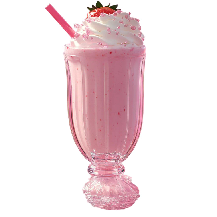 Savory Strawberry Shake Vinyl Car Decal Sticker – Waterproof & UV-Resistant 8"