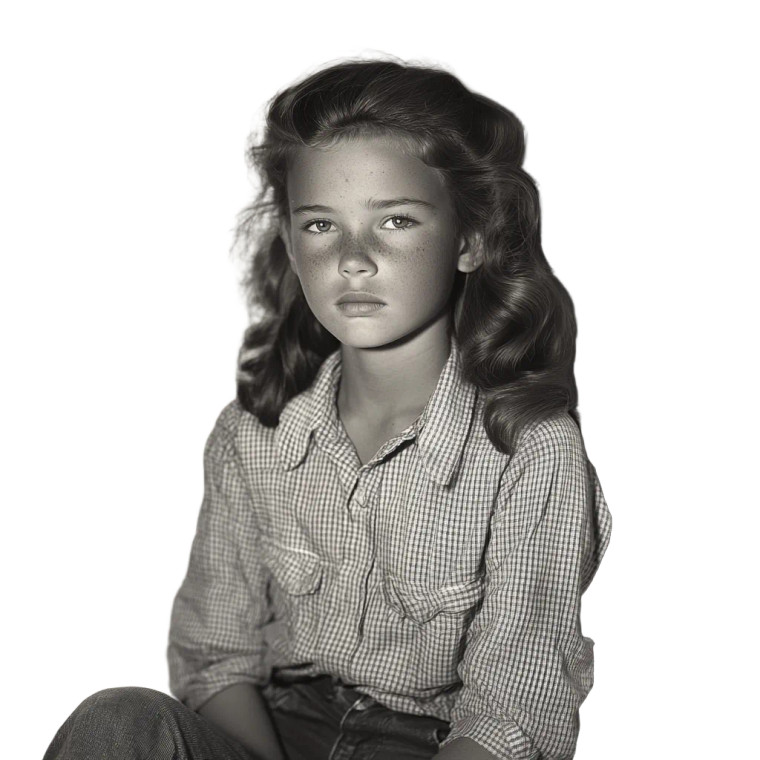 1947 Girl Portrait Vinyl Car Decal Sticker – Waterproof & UV-Resistant 8"