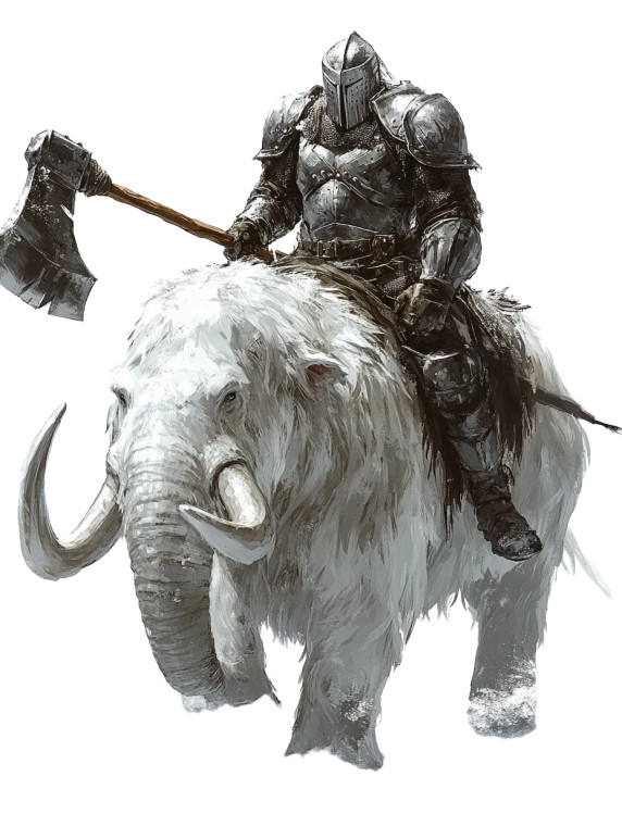 Knight On Mammoth Vinyl Car Decal Sticker – Waterproof & UV-Resistant 8"