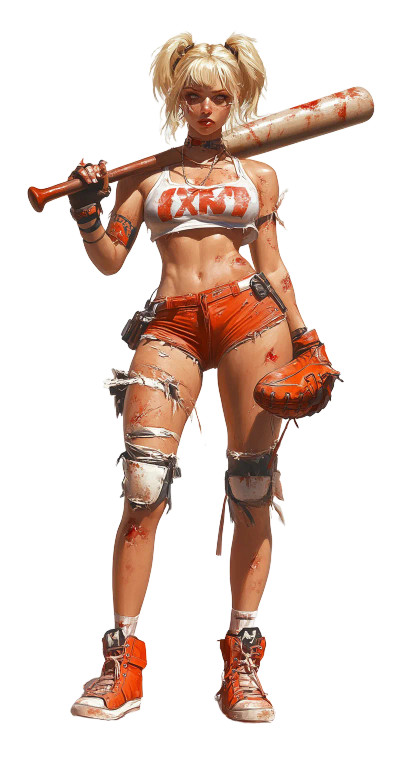 Post-Apocalyptic Cheerleader Vinyl Car Decal Sticker – Waterproof & UV-Resistant 8"