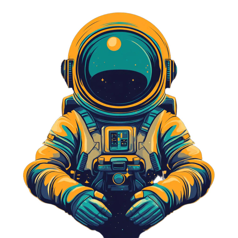 Cartoon Astronaut V7 Vinyl Car Decal Sticker – Waterproof & UV-Resistant 8"